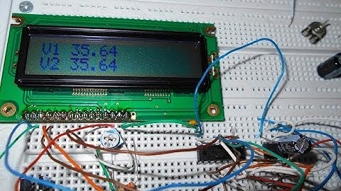 Attiny13 + 74CH595 + LCD on HD44780 = 2 Channel Voltmeter testing