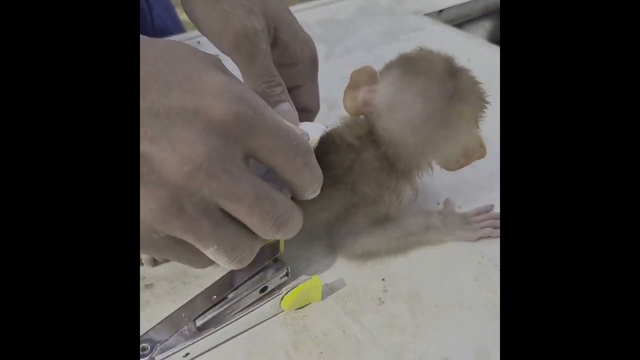 My small monkey bathing everyday by man. It have just 0.3kg .