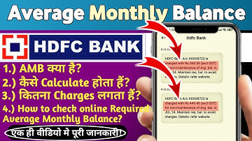 hdfc average monthly balance charges / hdfc average monthly balance check / hdfc minimum Balance