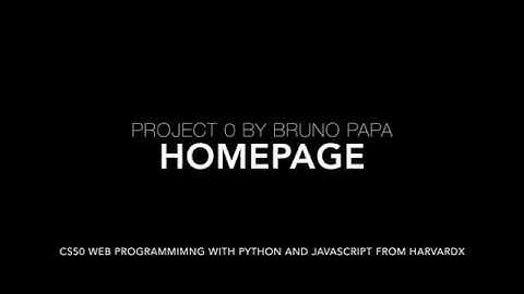 HOMEPAGE | My project 0 of the CS50