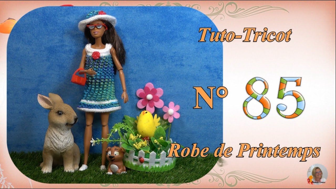 🥢 Tuto Tricot Barbie N°85 | 👗 Une Robe de Printemps avec la laine Zeeman
