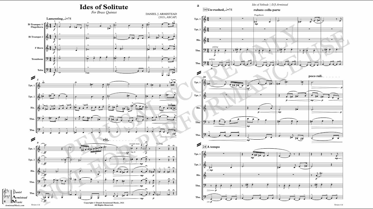 Ides of Solitude | For Brass Quintet