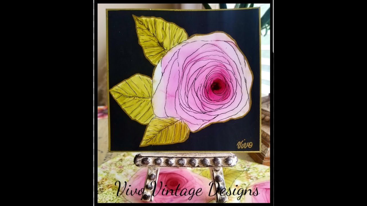 #64 How to create a rose using alcohol ink - YouTube