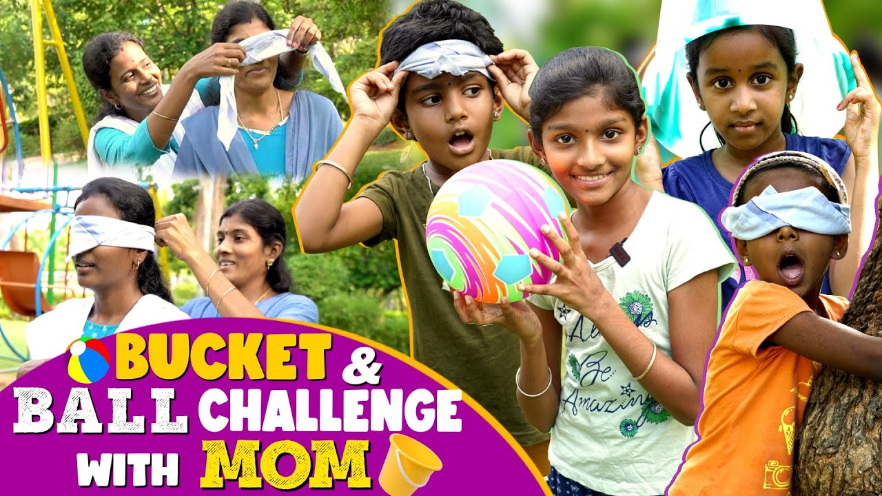 Bucket Ball Challenge With Mom 👩‍👧‍👧 I 90's Game Challenge I ini's