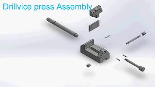 Assembly of drillvice PRESS parts in Solidworks Animation #CAD #SOLIDWORKS