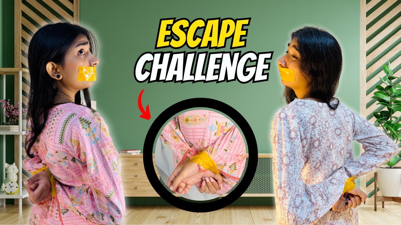 Escape Challenge With Hand  Behind Back And Then Try To Escape | Gag Challenge | Meku Vlogs #viral