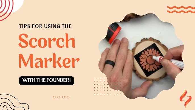 Scorch Marker Woodburning Pen Tool with Foam Tip and Brush, Non