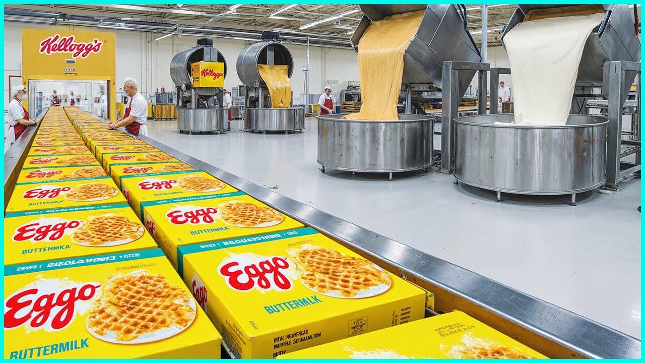 How Waffles Are Made in a Factory🧇 | 19,000 Waffles Per Hour