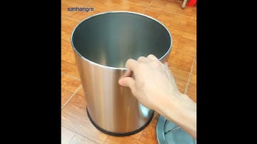Thùng rác Inox nắp lật 15L size Ø25x30cm hàng Việt Nam xuất Nhật xịn xò - Zalo 0986588655