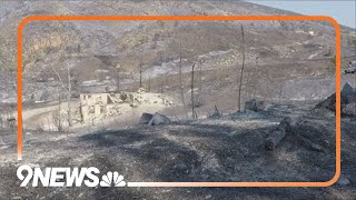 Here's what it looks like inside the fire line for the Stone Canyon Fire