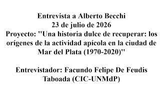 Entrevista a Alberto Becchi - 23/07/2026 - Apicultura y Italia