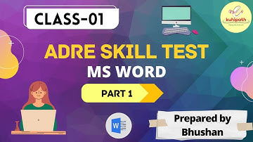 ADRE Skill Test 1 | Microsoft Word Tutorial | Practice set
