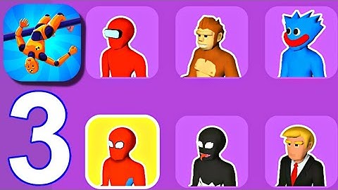 Ragdoll Fall: Break the Bones! -Gameplay Walkthrough,Spiderman, Venom, Huggy Wuggy (IOS, Android)