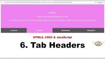 6. Tab Headers | Menu | HowToCreate Series | HTML5, CSS3 & JavaScript