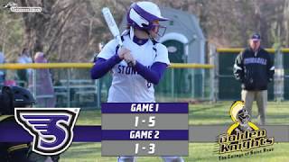 Stonehill Softball Doubleheader Highlights vs. Saint Rose