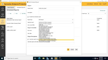 how to create a scheduled report in symantec endpoint protection manager