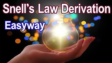 Snell’s Law Derivation in telugu | Refraction of light at plane surfaces in telugu