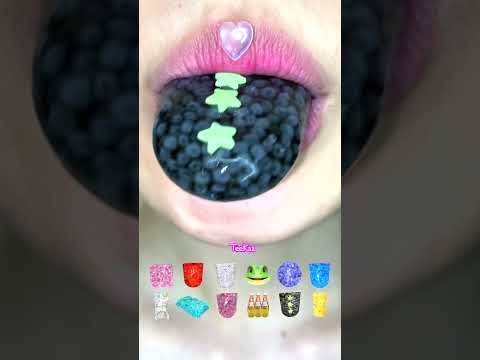 ASMR BLACK CHIASEED PUDDING 블랙 치아씨드 푸딩 #shorts #satisfying #frogegg #viral #jelly #咀嚼音 #ゼリー #モッパン