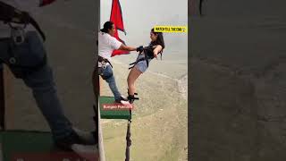 Brave Nepali Girl Bungee Jump😱😱 Pokhara Nepal 🇳🇵 #shorts screenshot 2