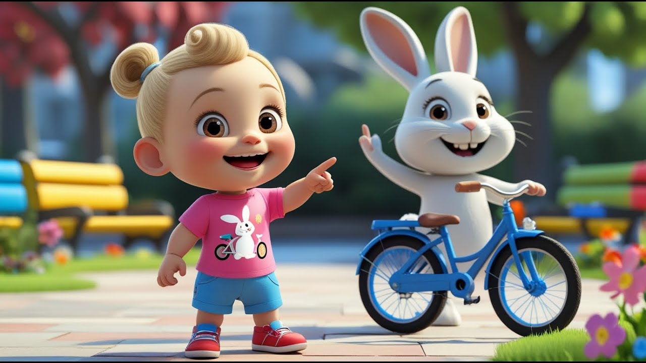 Rabbit Rides Speedy Bicycle | Fun Kids Song | Energetic Nursery Rhyme Adventure