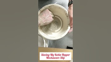 Sieving My Robin Hopper Slip | #pottery #ceramics #art #satisfying #youtubeshorts #shorts