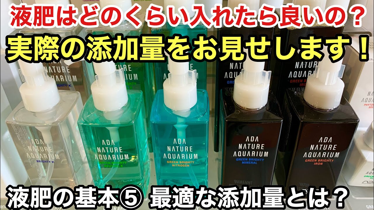 水草水槽には肥料を入れよう 液肥の基本 水草の種類 量 維持期間から添加量を決める Adaネイチャーアクアリウム立ち上げ初心者 水草 レイアウト水槽の作り方 水草育成 コケ対策 Youtube