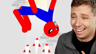 Reacting To INSANELY FUNNY Spiderman Dismount Fails (Stickman Dismount)
