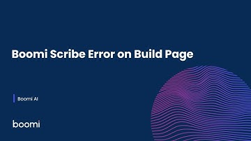 Boomi Scribe Error on Build Page