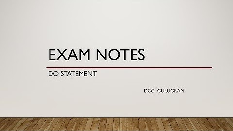Exam notes : Do statement in Fortran