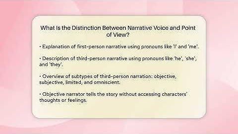 What Is the Distinction Between Narrative Voice and Point of View? - The Prose Path