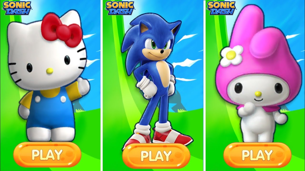 Sonic Dash - Movie Sonic Vs Hello kitty! Vs My Melody Vs All Boss Zazz ...