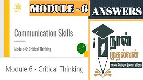 Communication Skills / Critical thinking ( Module 6 ) / 2nd year/ Answers
