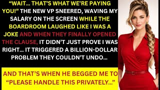 Details My New VP Mocked My Salary — One Hidden Contract Clause Cost Them $1.5 Billion. Update
