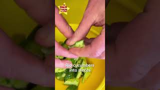 Smashed Cucumber Salad!!! #saladrecipe #cucumber #cuttingskills #veggies #asmr #shorts