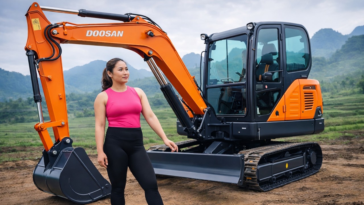 The girl helped the locals repair and weld the excavator to ensure it could operate safely.