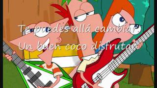 Video thumbnail of "Phinias y Ferb  Mi playa es en español latino con letra"