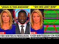 Watch what happens when they mention god on live tv