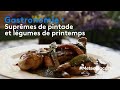 Gastronomie  suprmes de pintade et lgumes de printemps