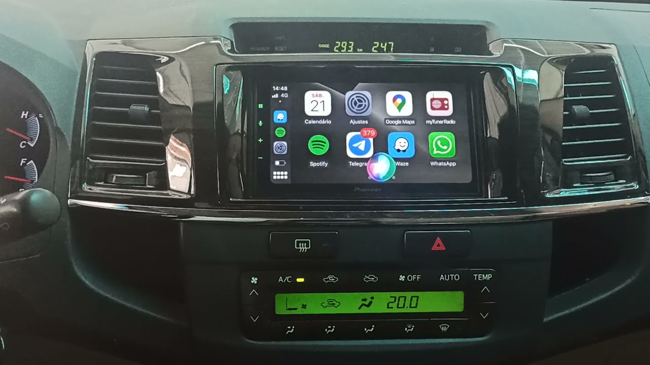 Toyota SW4 - Central Pioneer CarPlay e Android Auto sem fio - ArtsomAuto