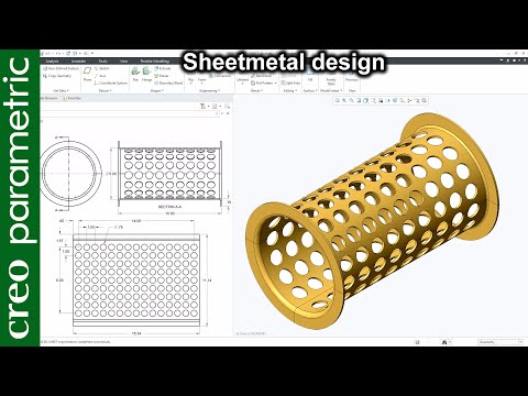 Sheet Metal Tutorial | Perforated sheet metal part in Creo Parametric