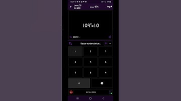 Math Tricks - Training mode - Square numbers between 100 and 109 - level 072 (Number Keyboard)