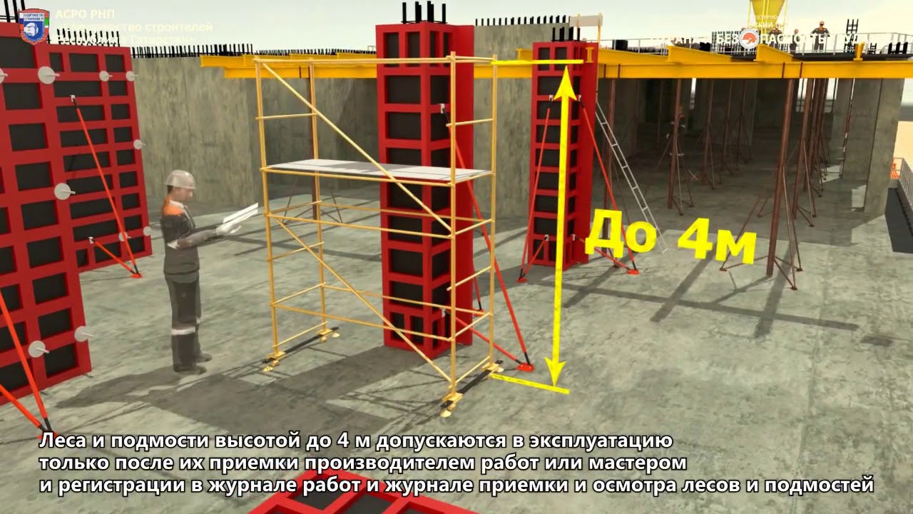 Подмости и леса высотой до 4 м