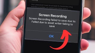 screen recording failed to save due to failed due to asset writer failing to save iPhone | iOS