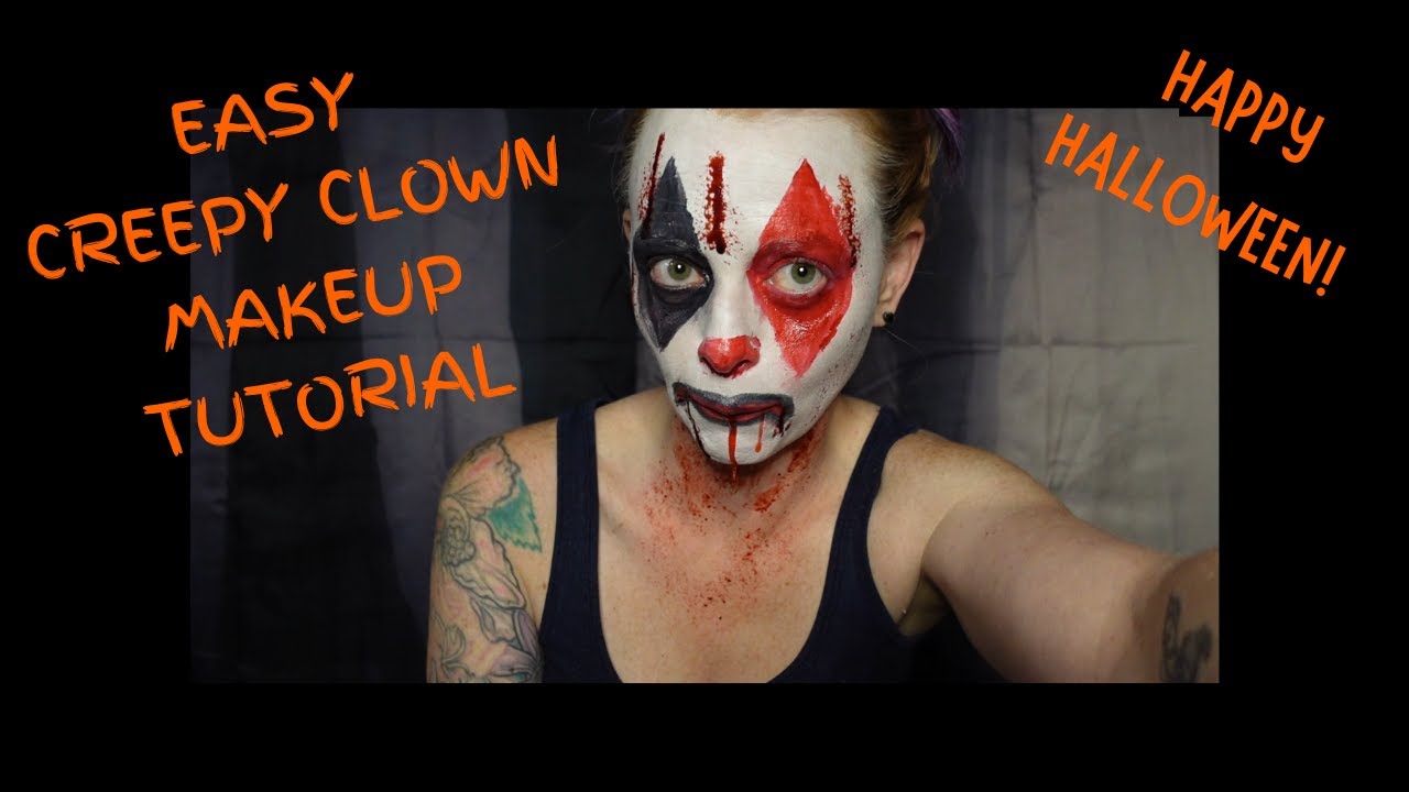CREEPY CLOWN Makeup EASY Halloween diy Makeup Tutorial YouTube