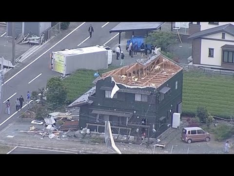 【上空から撮影】竜巻発生か　静岡県牧之原市で突風による被害