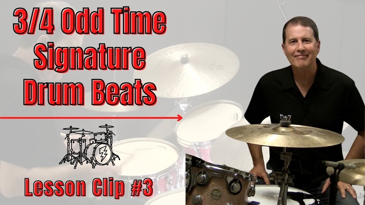 3/4 Odd Time Signature Drum Beat - Drum Lesson 3 - 