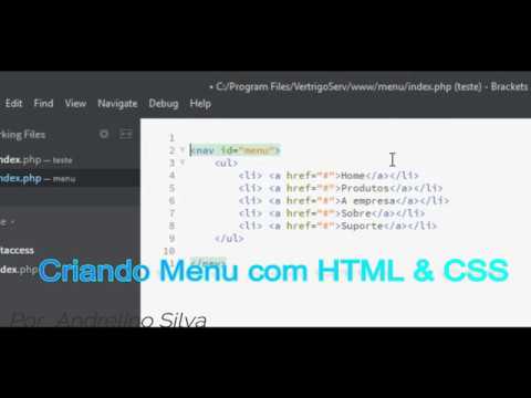 Criando e formatando um MENU simples em HTML e CSS - YouTube