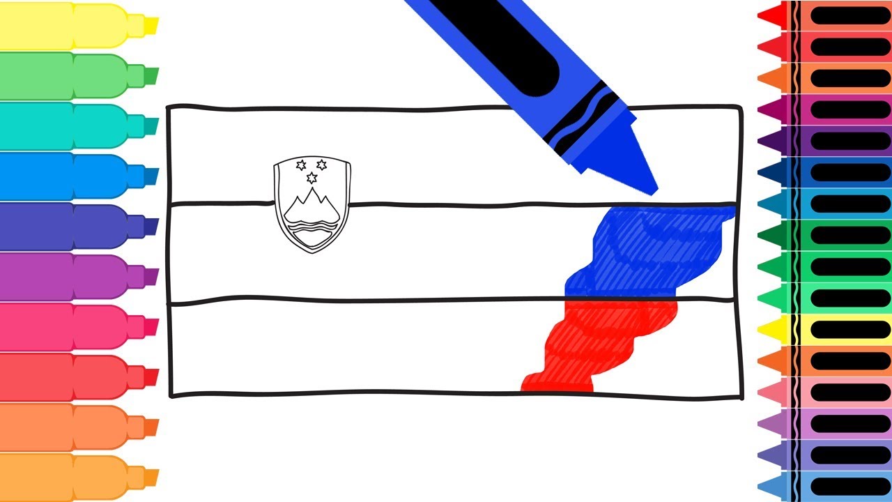 How to Draw Slovenia Flag - Drawing the Slovenian Flag - Coloring Pages ...