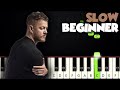 Believer - Imagine Dragons | SLOW BEGINNER PIANO TUTORIAL   SHEET MUSIC by Betacustic