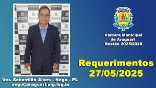 Requerimentos Vereador Sebastião Alves Nego 27052025